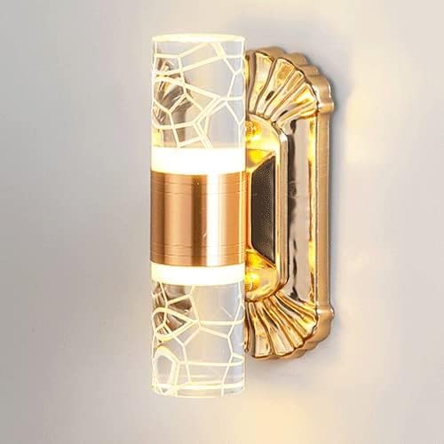 Aplique de Pared LED Dorado de Hierro Forjado acrílico, lámpara de Pared giratoria de 360°, lámpara de Pared Ajustable de 3 Colores, Accesorio de iluminación para decoración del ho