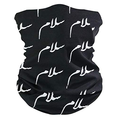 DKRetro Face Sun Mask Arabic Salam Peace, Neck Gaiter Headwear Headband Bandana Magic Scarf for Outdoor Sport