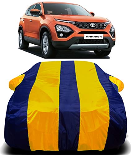 Image of Waterproof Car Cover with Ultra Surface Body Protection (Yellow Stripes) (Tata Harrier)