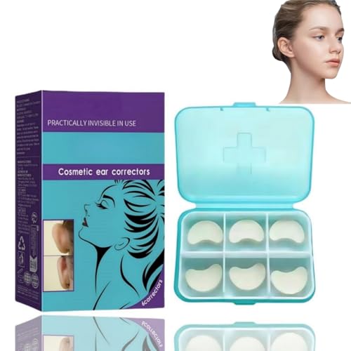 6PCS Ear Correctar Tape Ear Stickers to Stick Ea-rs Back Cosmetic E-ar Corrector Solve Big Ea-r Problem Stic-kers Protruding E-ar Corre-ctor Clip Waterproof Invisible and Clear Sti-cks For Adults&Kids