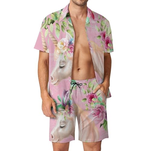 Chemise Hawaïenne Homme Ensemble Léger Anti Transpiration Licorne S