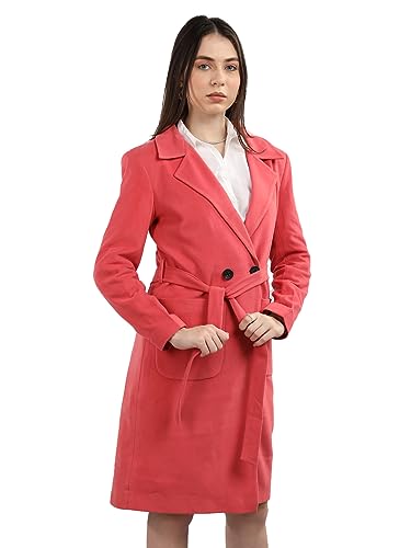 Image of CHKOKKO Women Classic Long Winter Coat Double Breasted | Knee Length Design with a Sophisticated Spread Collar and Convenient Front Pockets for All Occasions