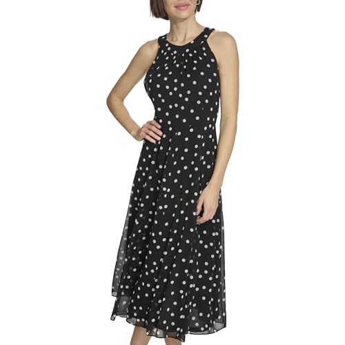 Robe midi en mousseline de soie Tommy Hilfiger noire pour femme élégante en taille 46