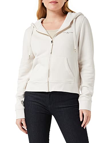 Tommy Hilfiger Damen Hoodie mit Reißverschluss 1985 Zipper, Beige...