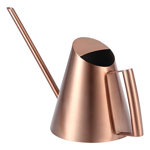 Arrosoir en Acier Inoxydable Bonsai Domestique Mini Plantes D'intérieur Brossées Arrosoir à Bec Long Arrosoir De Style Moderne Or Rose(L)