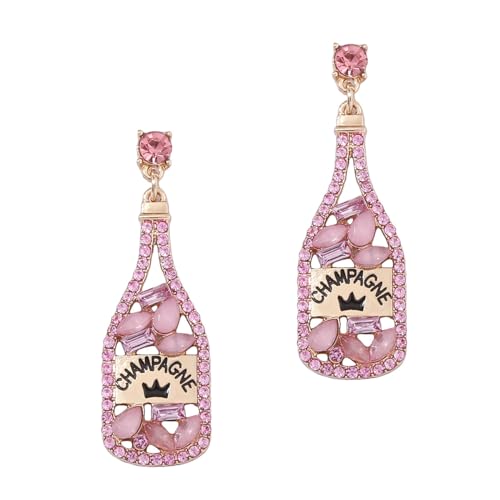 Boucles d'oreilles champagne en cristal pour vos soirées de fête et cocktails