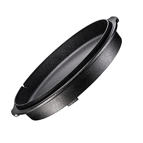 Bruntmor-Round-Cast-Iron-Pot-Pre-Seasoned-3-Legged-Dutch-Oven-Pot-with-Lid-85-Quart-with-Metal-spring-Handle-Cast-Iron-Skillet-Campfire-Cooking-Equipment-Cast-Iron-Cauldron-Enameled-Cast-Iron