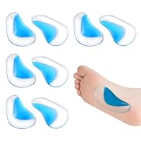 Arch Support Gel Insoles for Women Men Kids, One Size Fits All Silicone Cushioned Flat Feet & Plantar Fasciitis Orthotics High Heel Inserts for Foot Pain Relief, Comfortable Gel Arch Support Insoles