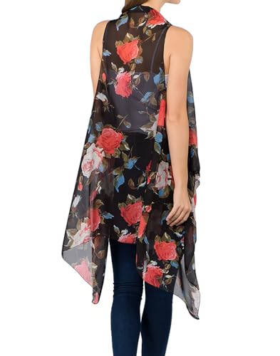 Image of Scarfand's Women's Sheer Open Front Lightweight Sleeveless Long Duster Cardigan Vest