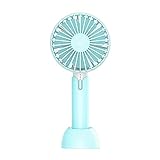 Ventilador portátil pequeño y compacto: Tamaño del asidero y ligero, comodidad para sacar o poner en la bolsa. Gran ahorro de espacio para actividades en interiores y exteriores.
