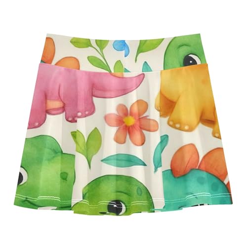 Flowy Girls Skorts Athletic Shorts Skirts with Shorts Butterfly Skirt Cute Dinosaurs Colorful Flowers 4t2