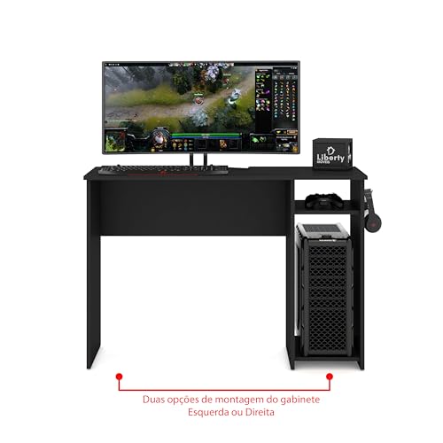 Mesa Escrivaninha Computador Gamer Gaming Desk Com Suporte Para Fone