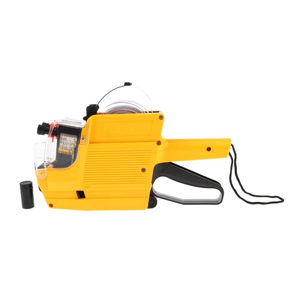 MX-6600 10 Digits NO 2 Lines Price Tag Gun Price Monochrome Labeller Multi-Currency Yellow-image-34