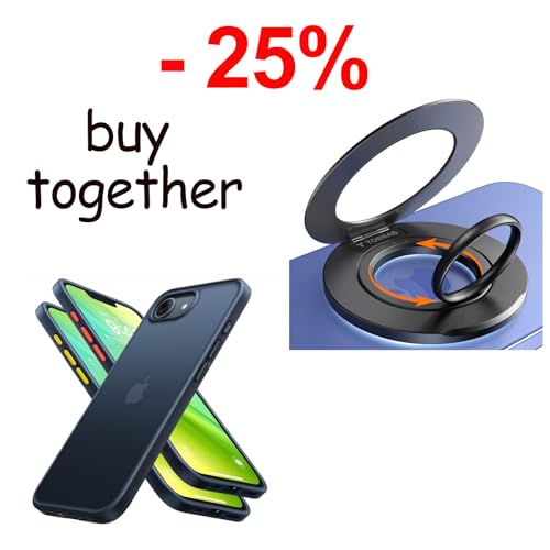 Shockproof Case & Magnetic Phone Grip Ring Holder Kickstand