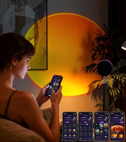 AIHYING Sunset Lamp Projector with App Control & 360° Rotation — view 7