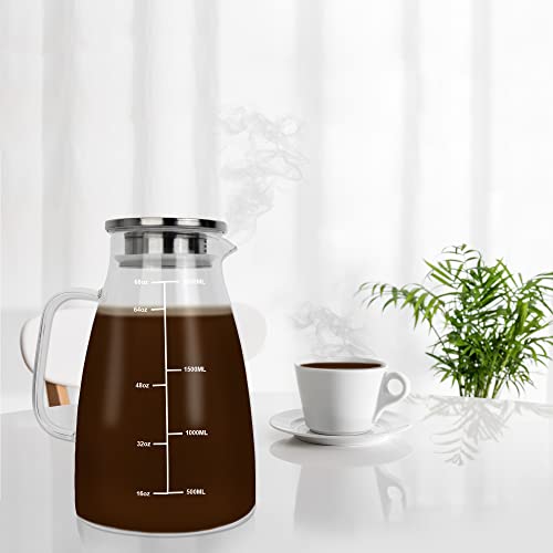Thé glacé et jus en carafe en verre HEFTMAN de 2 litres durable