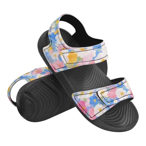 Summer Double Hook and Loop Sandals for Girls with Print, Anti-Slip, Comfort, Light, for School, Playground, Beach3