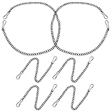 POPETPOP Cadenas Colgantes de Hierro para Colgar Carteles y Plantas, 6 Piezas (4 de 25 Cm y 2 de 50 Cm), Color Negro, con Ganchos Dobles para Uso Interior y Exterior, Colgador Resistente