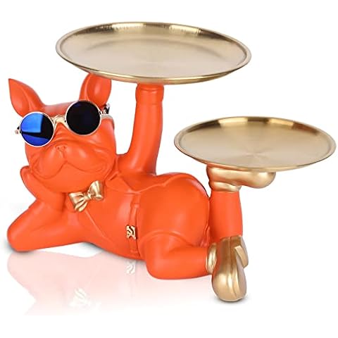 LCCCK French Bulldog Statue Tray Cover
