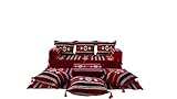 arabicsofa Maroon Turkish Low Floor Seating Sofa – Traditional Arabic Majlis Cushions