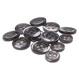 Poly Shirt Buttons 4 Holes Imitation Trochus Shell Combo pc Grey 14 Line (4pcs)/18 Line (10pcs)
