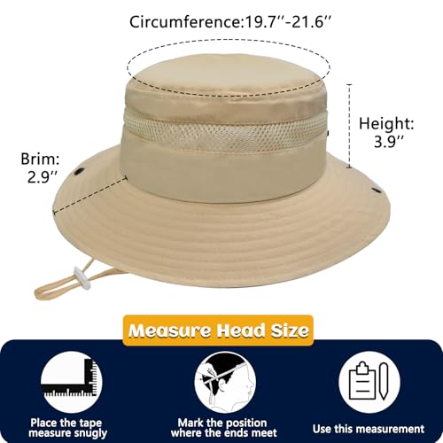 Image of Outdoor Kids Sun Hat for Boys Girls Wide Brim Mesh Bucket Hat UPF 50+ Sun Protection Breathable Summer Fishing Safari Hat