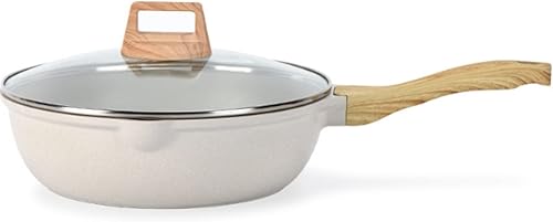 Miniatura 1 de Juego de sartén antiadherente de aluminio profundo grande con tapa de cristal ollas de inducción y sartenes antiadherentes arroz grande utensilios