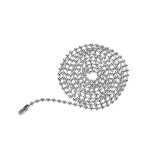Image of uxcell Pull Chain Extension 3.28 Ft Stainless Steel 4.5mm Beaded for Light Fan