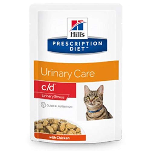 HILL S Prescription Diet c/d Urinary Stress Pollo - Comida húmeda para Gatos 12 Bolsas de 85 g