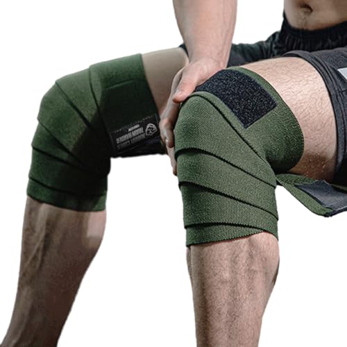 Knee Wraps (1 Pair), Knee Support for Squats, Weightlifting, Powerlifting, Leg Press, and Cross Training - Flexible 72 inch for Men & Women
