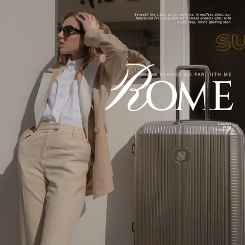 Image of Verage Carry On Luggage with Spinner Wheels, Expandable Hardshell Spinner Suitcase for Travel, TSA Approved (Carry-On 20-Inch, Champagne)