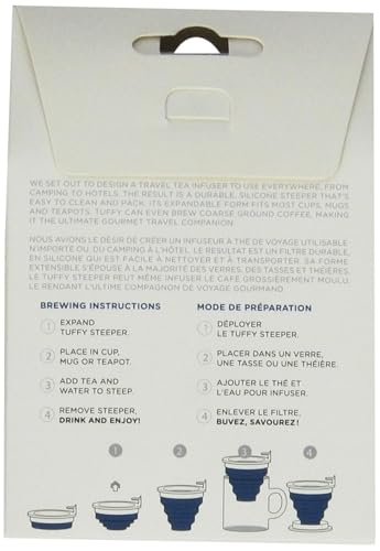 The Tea Spot Tuffy Tea Infuser Steeper - Blue Silicone Tea filter - Collapsible Silicone tea infuser for loose tea - Washable & Reusable - Made with Food-grade Silicone - For hikes, camping and travel