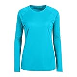 Corna Plus Size Tech Sport Long Sleeve Raglan T Shirt for Women Plus Size Sky Blue 2XL