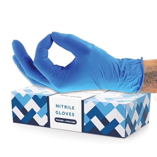 Fusion Vibes Nitrile Gloves - Powder-Free & Latex-Free Surgical Gloves, Blue, Food Grade (Medium, 200, count)