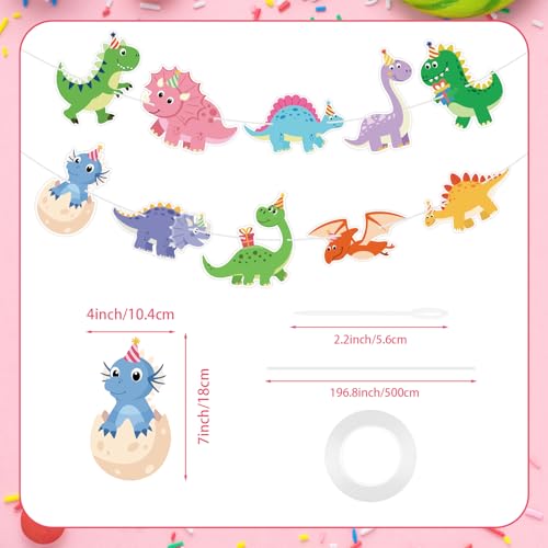 Image of Hooqict Dinosaur Birthday Party Banner Dinosaur Birthday Party Decorations Happy Birthday Sign Banner Garland for Kids Boys Girls 1st 2nd 3rd Baby Shower Dino Themed Party Decorations Supplies