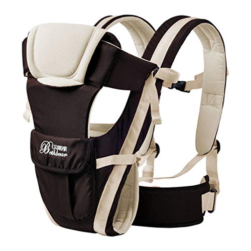 CdyBox Adjustable 4 Positions Baby Carrier 3D Backpack Infant Newborn Pouch Bag Wrap Soft Structured Ergonomic Sling Front Back (Khaki)