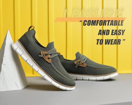Image of Men's Walking Boat Shoes Slip On Casual Loafers Non Slip Comfortable Lightweight Work Driving Shoes