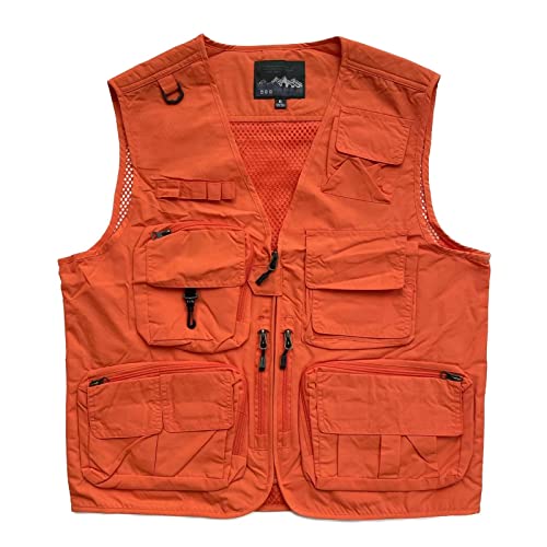 Men’s Lightweight Outdoor Vest Fishing Photography Travel Safari Vests with Multiple Pockets