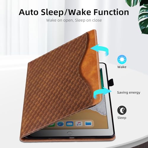 Aimigel Case for iPad 6th/5th Generation, iPad 9.7 Inch 2018/2017 Case PU Leather Cover Multi-Angle Viewing Stand with Card Pocket for iPad Air 2 / iPad Air,Brown by Varohix - Image 3