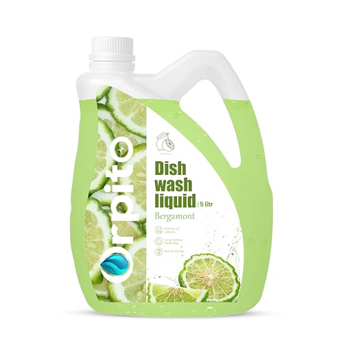 Orpito Dish Wash Liquid Gel for Utensils | Tough on Grease And Oil, Dishwashing Gentle on Hands | High Foam, Quick Rinse | Removes Odour Sticky Residue | Citrus Fresh | High Concentrate, Long Lasting