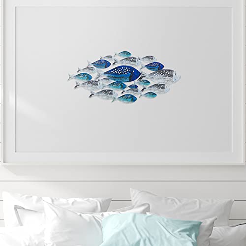 Hotop Metal Fish Wall Decor Handcrafted Fish Art Summer Metal Wall Sculpture Marine Decor for Coastal Nautical Beach or Boat Decoration Collector Vacation House Art Bedroom Bathroom Living Room(Fish) - Image 4