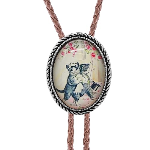 Image of Jeilwiy Bolo Tie for Men Western Cowboy Gothic Bolo Tie Necklace Halloween