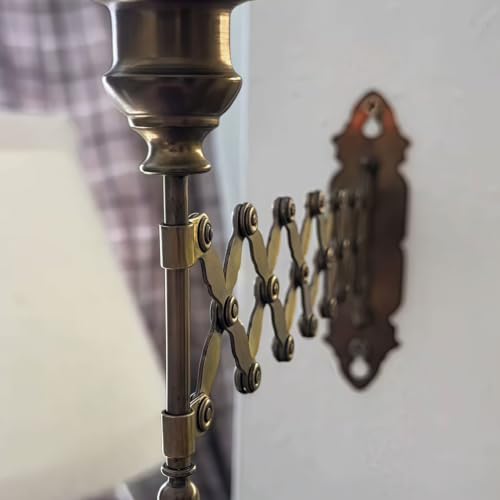 Candelabro de pared de metal vintage con brazo extensible de diseño robusto 4