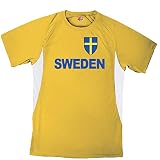 Custom Sweden Soccer Jersey Adult 2X-Large in Gold and White