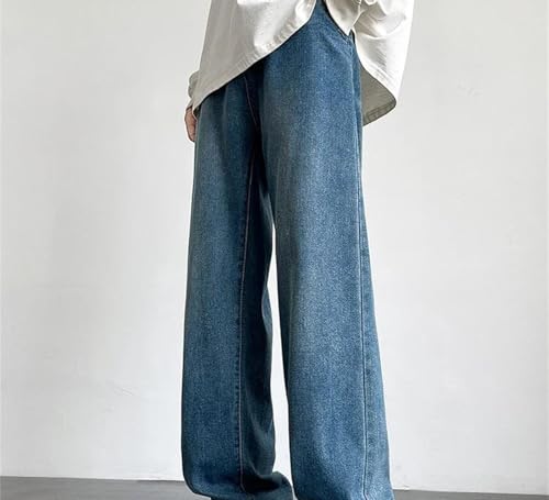 Mens Jeans Spring Summer Wide Leg Denim Pants Loose Straight Casual Fashion Trousers Lightweight4