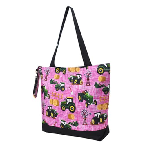 Image of NGIL Medium Top Zipper Closure Canvas Tote Bag with Attached Matching Coin Purse For Moms and Nurses