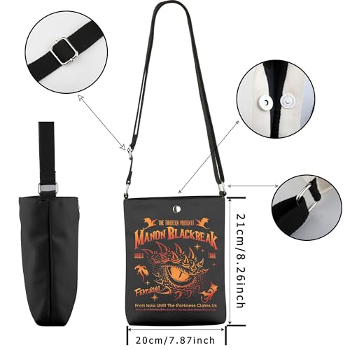 WCGXKO Manon Blackbeak Crossbody Bag Novel Series Gift for Literature Lover2