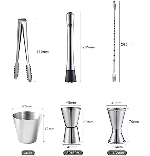 Kit para bartender con base giratoria y 19 piezas miniatura 3