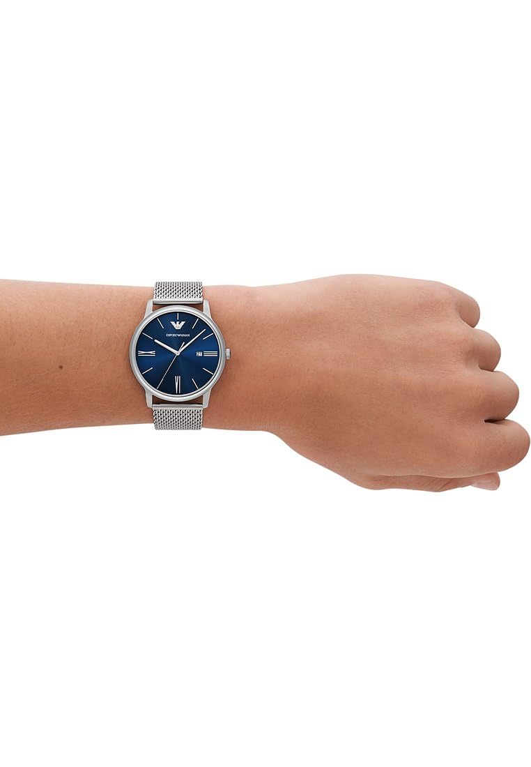 Emporio Armani Watch for Men, Quartz Movement and 42mm Case Size with Stainless Steel, Leather or Silicone Strap
