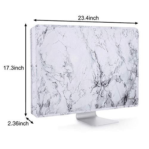 Mosiso Monitor Dust Cover 22, 23, 24, 25 Inch Anti-Static Dustproof Lcd/Led/Hd Panel Case Computer Screen Protective Sleeve Compatible With Imac 24 Inch, 22-25 Inch Pc, Desktop And Tv, White Marble #TOP4